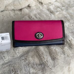 Coach Fuchsia Multicolor Slim Envelope Wallet